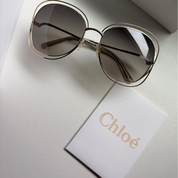 Chloé Gold and Brown Sunglasses - Picture 4 of 4